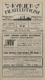 Kurjer Filatelistyczny : organ Pols. Związku Akad. Filatel. : organ Pols. Klubu Filatelist. 1926, nr 4