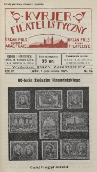 Kurjer Filatelistyczny : organ Pols. Związku Akad. Filatel. : organ Pols. Klubu Filatelist. 1927, nr 45