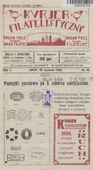 Kurjer Filatelistyczny : organ Pols. Związku Akad. Filatel. : organ Pols. Klubu Filatelist. 1928, nr 49