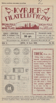 Kurjer Filatelistyczny : organ Pols. Związku Akad. Filatel. : organ Pols. Klubu Filatelist. 1928, nr 54