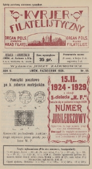 Kurjer Filatelistyczny : organ Pols. Związku Akad. Filatel. : organ Pols. Klubu Filatelist. 1928, nr 55