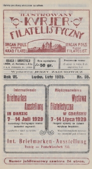 Ilustrowany Kurjer Filatelistyczny : organ Pols. Związku Akad. Filatel. : organ Pols. Klubu Filatelist. 1929, nr 59