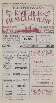 Ilustrowany Kurjer Filatelistyczny : organ Pols. Związku Akad. Filatel. : organ Pols. Klubu Filatelist. 1930, nr 68