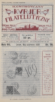Ilustrowany Kurjer Filatelistyczny : organ Pols. Związku Akad. Filatel. : organ Pols. Klubu Filatelist. 1930, nr 70