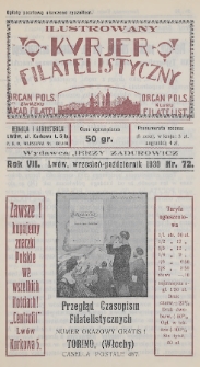 Ilustrowany Kurjer Filatelistyczny : organ Pols. Związku Akad. Filatel. : organ Pols. Klubu Filatelist. 1930, nr 72