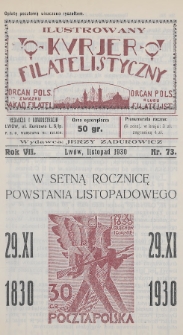 Ilustrowany Kurjer Filatelistyczny : organ Pols. Związku Akad. Filatel. : organ Pols. Klubu Filatelist. 1930, nr 73