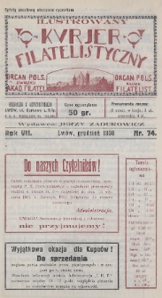 Ilustrowany Kurjer Filatelistyczny : organ Pols. Związku Akad. Filatel. : organ Pols. Klubu Filatelist. 1930, nr 74