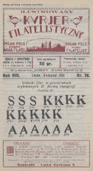 Ilustrowany Kurjer Filatelistyczny : organ Pols. Związku Akad. Filatel. : organ Pols. Klubu Filatelist. 1931, nr 78