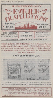 Ilustrowany Kurjer Filatelistyczny. 1931, nr 83