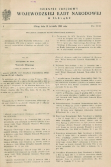Dziennik Urzędowy Wojewódzkiej Rady Narodowej w Elblągu. 1979, nr 6 (26 listopada)