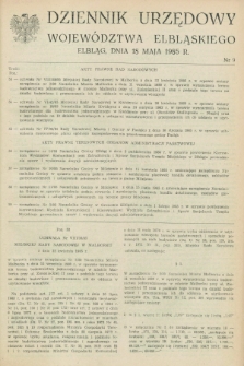 Dziennik Urzędowy Województwa Elbląskiego. 1985, nr 9 (18 maja)