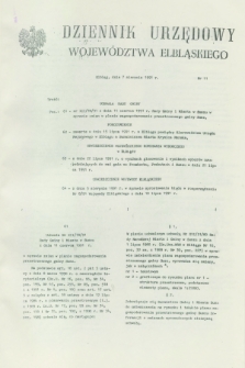 Dziennik Urzędowy Województwa Elbląskiego. 1991, nr 11 (7 sierpnia)