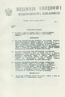 Dziennik Urzędowy Województwa Elbląskiego. 1992, nr 4 (16 marca)