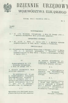 Dziennik Urzędowy Województwa Elbląskiego. 1992, nr 5 (2 kwietnia)