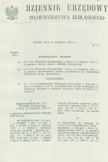 Dziennik Urzędowy Województwa Elbląskiego. 1992, nr 11 (16 września)