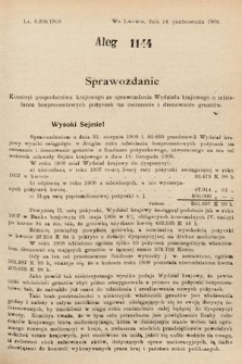 [Kadencja IX, sesja I, al. 1144] Alegata do Sprawozdań Stenograficznych z Pierwszej Sesyi Dziewiątego Peryodu Sejmu Krajowego Królestwa Galicyi i Lodomeryi z Wielkiem Księstwem Krakowskiem z roku 1913. Alegat 1144