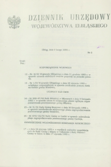 Dziennik Urzędowy Województwa Elbląskiego. 1993, nr 2 (9 lutego)