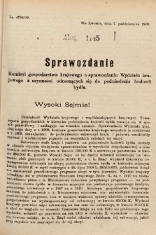 [Kadencja IX, sesja I, al. 1145] Alegata do Sprawozdań Stenograficznych z Pierwszej Sesyi Dziewiątego Peryodu Sejmu Krajowego Królestwa Galicyi i Lodomeryi z Wielkiem Księstwem Krakowskiem z roku 1913. Alegat 1145