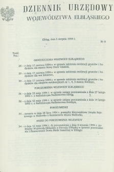 Dziennik Urzędowy Województwa Elbląskiego. 1994, nr 8 (5 sierpnia)