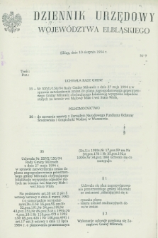 Dziennik Urzędowy Województwa Elbląskiego. 1994, nr 9 (10 sierpnia)