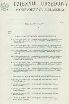 Dziennik Urzędowy Województwa Elbląskiego. 1994, nr 10 (18 sierpnia)