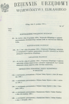 Dziennik Urzędowy Województwa Elbląskiego. 1994, nr 18 (31 grudnia)