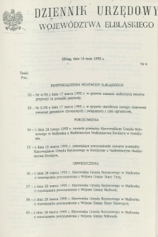 Dziennik Urzędowy Województwa Elbląskiego. 1995, nr 6 (16 maja)