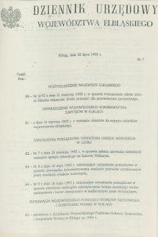 Dziennik Urzędowy Województwa Elbląskiego. 1995, nr 7 (18 lipca)