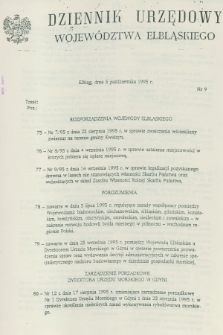 Dziennik Urzędowy Województwa Elbląskiego. 1995, nr 9 (5 października)
