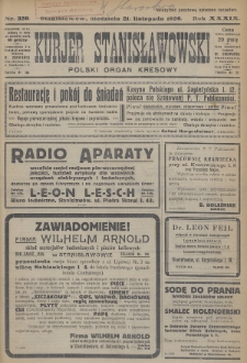Kurjer Stanisławowski : polski organ kresowy. R.39 (1926), nr 329