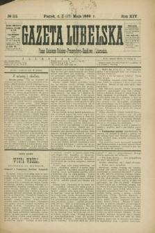 Gazeta Lubelska : pismo codzienne rolniczo-przemysłowo-handlowe i literackie. R.14, № 111 (17 maja 1889)