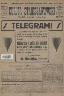 Kurjer Stanisławowski : polski organ kresowy. R.38 (1925), nr 232
