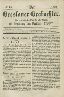 Der Breslauer Beobachter. Ein unterhaltendes Blatt für alle Stände, als Ergänzung zum Breslauer Erzähler. Jg.5, № 14 (31 Januar 1839)