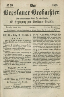 Der Breslauer Beobachter. Ein unterhaltendes Blatt für alle Stände, als Ergänzung zum Breslauer Erzähler. Jg.5, № 38 (28 März 1839)