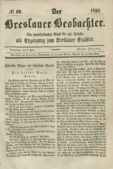 Der Breslauer Beobachter. Ein unterhaltendes Blatt für alle Stände, als Ergänzung zum Breslauer Erzähler. Jg.5, № 69 (8 Juni 1839)