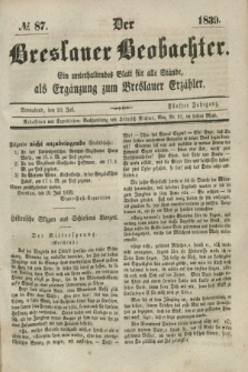 Der Breslauer Beobachter. Ein unterhaltendes Blatt für alle Stände, als Ergänzung zum Breslauer Erzähler. Jg.5, № 87 (20 Juli 1839)