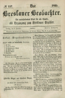 Der Breslauer Beobachter. Ein unterhaltendes Blatt für alle Stände, als Ergänzung zum Breslauer Erzähler. Jg.5, № 157 (31 December 1839)