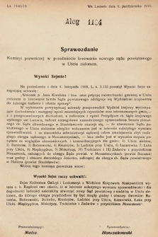 [Kadencja IX, sesja I, al. 1194] Alegata do Sprawozdań Stenograficznych z Pierwszej Sesyi Dziewiątego Peryodu Sejmu Krajowego Królestwa Galicyi i Lodomeryi z Wielkiem Księstwem Krakowskiem z roku 1913. Alegat 1194