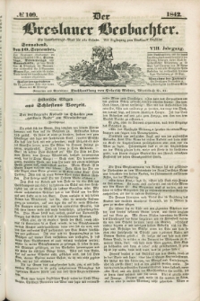 Der Breslauer Beobachter. Ein Unterhaltungs-Blatt für alle Stände. Als Ergänzung zum Breslauer Erzähler. Jg.8, № 109 (10 September 1842)