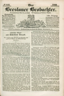 Der Breslauer Beobachter. Ein Unterhaltungs-Blatt für alle Stände. Als Ergänzung zum Breslauer Erzähler. Jg.8, № 112 (17 September 1842)