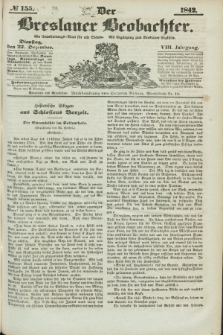 Der Breslauer Beobachter. Ein Unterhaltungs-Blatt für alle Stände. Als Ergänzung zum Breslauer Erzähler. Jg.8, № 155 (27 Dezember 1842)