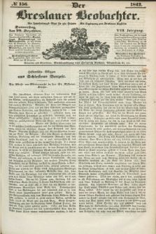 Der Breslauer Beobachter. Ein Unterhaltungs-Blatt für alle Stände. Als Ergänzung zum Breslauer Erzähler. Jg.8, № 156 (29 Dezember 1842)