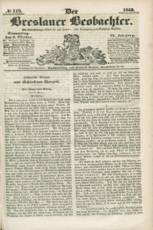 Der Breslauer Beobachter. Ein Unterhaltungs-Blatt für alle Stände. Als Ergänzung zum Breslauer Erzähler. Jg.9, № 119 (5 Oktober 1843)