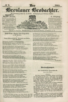 Der Breslauer Beobachter. Ein Unterhaltungs-Blatt für alle Stände. Als Ergänzung zum Breslauer Erzähler. Jg.10, № 9 (20 Januar 1844)