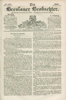 Der Breslauer Beobachter. Ein Unterhaltungs-Blatt für alle Stände. Als Ergänzung zum Breslauer Erzähler. Jg.10, № 118 (1 Oktober 1844)