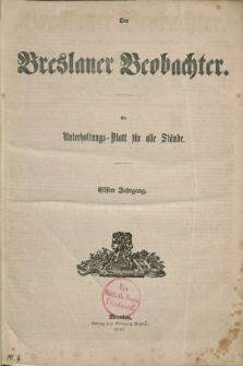 Breslauer Beobachter. Ein Unterhaltungs-Blatt für alle Stände. Jg.11, № 1 (2 Januar 1845)