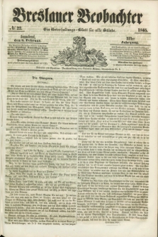 Breslauer Beobachter. Ein Unterhaltungs-Blatt für alle Stände. Jg.11, № 22 (8 Februar 1845)