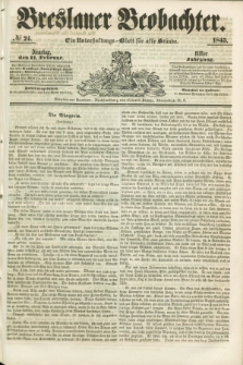 Breslauer Beobachter. Ein Unterhaltungs-Blatt für alle Stände. Jg.11, № 24 (11 Februar 1845)