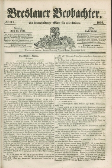 Breslauer Beobachter. Ein Unterhaltungs-Blatt für alle Stände. Jg.11, № 111 (13 Juli 1845)