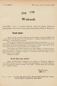 [Kadencja IX, sesja I, al. 1253] Alegata do Sprawozdań Stenograficznych z Pierwszej Sesyi Dziewiątego Peryodu Sejmu Krajowego Królestwa Galicyi i Lodomeryi z Wielkiem Księstwem Krakowskiem z roku 1913. Alegat 1253